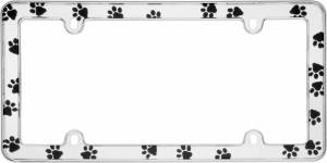 23033 | Cruiser Accessories Paws, Chrome License Plate Frame