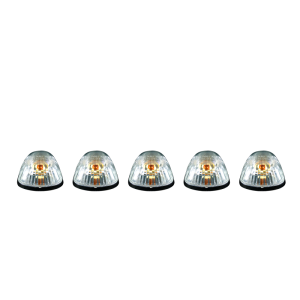 264141CL | (5-Piece Set) Clear Cab Roof Light Lens with Amber 194 Bulbs