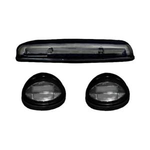 264155BK | (3-Piece Set) Smoked Cab Roof Light Lens with Amber LED’s