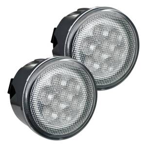 264134WHCL | Round Front Turn Signal Lenses with White LED’s Located Under Front Headlights – Clear Lens