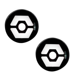 264334WHBK | Round Front Turn Signal Lenses with White Hexagon-Shaped OLED Design Located Under Front Headlights – Smoked Lens