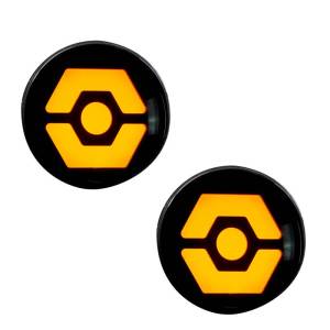 264334CL | Round Front Turn Signal Lenses with Amber Hexagon-Shaped OLED Design Located Under Front Headlights – Clear Lens