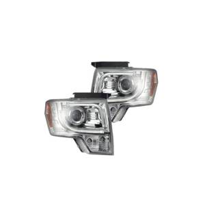 264190CLC | Projector Headlights w/ Ultra High Power Smooth OLED HALOS & DRL - Clear / Chrome