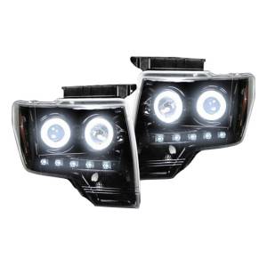 264190BKCC | Projector Headlights w/ CCFL HALOS & DRL - Smoked / Black