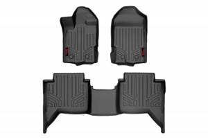 M-51002 | Rough Country Floor Mats Front & Rear For Crew Cab Ford Ranger | 2019-2023