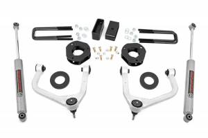 22630 | Rough Country 3.5 Inch Lift Kit For GMC Sierra 1500 2WD/4WD | 2019-2024 | Rear Factory Multi-Leaf Spring, Strut Spacers With N3 Rear Shocks