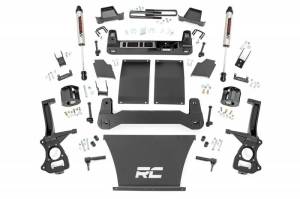 21770 | Rough Country 6 Inch Lift Kit For Chevrolet Silverado 1500 2/4WD | 2019-2023 | 4.3L; 5.3L; 6.2L Engine, Rear Multi-leaf Spring, Strut Spacer With V2 Rear Shocks