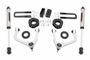 22670 | Rough Country 3.5 Inch Lift Kit For GMC Sierra 1500 2/4WD | 2019-2023 | Rear Factory Multi-Leaf Spring, Strut Spacers With V2 Rear Shocks