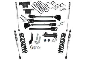 K166F | Superlift 4 Inch 4-Link  Suspension Lift Kit With Fox 2.0 Shocks (2017-2022 F250, F350 Super Duty 4WD | Diesel)