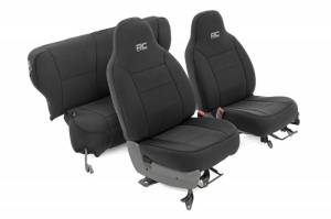 91022 | Jeep Neoprene Seat Cover Set | Black [97-01 XJ w/ Non-Detachable Headrest]