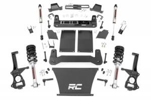 27571 | Rough Country 4 Inch Lift Kit Chevrolet Silverado / GMC Sierra 1500 | 2019-2023 | Gas Trailboss/AT4, Front Lifted Strut, Rear V2 Shocks