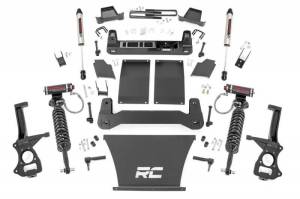 21757 | Rough Country 6 Inch Lift Kit For Chevrolet Silverado 1500 2/4WD | 2019-2024 | 4.3L; 5.3L; 6.2L Engine, Rear Multi-leaf Spring, Vertex Coilovers With V2 Rear Shocks