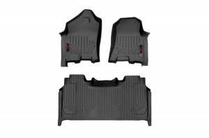 M-31422 | Rough Country Floor Mats Front & Rear For Ram 1500 2/4WD (2019-2023) 1500 TRX (2021-2023) | Front Bucket Seat, Crew Cab, Without Factory Under Seat Storage