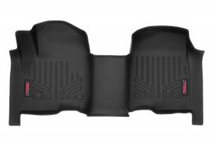 M-2165 | Rough Country Floor Mats Front For Chevrolet Silverado/GMC Sierra 1500/2500 HD/3500 HD | 2019-2024 | Front Row Bench Seat