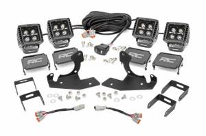 70762DRL | Rough Country LED Fog Light Kit For Chevrolet Silverado 1500/1500 HD/ 2500 HD/3500 HD | 2007-2014 | Black Series With White DRL