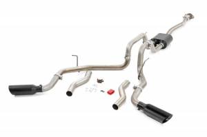 96005 | Dual Cat-Back Exhaust System w/ Black Tips (99-06 GM 1500 | Ext Cab / Short Bed | 4.8L / 5.3L)