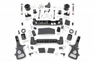 33970 | Rough Country 6 Inch Lift Kit For Ram 1500 4WD | 2019-2023 | With 22" Factory Wheels, Strut Spacers, V2 Shocks