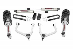 29571 | Rough Country 3.5 Inch Lift Kit For Chevrolet Silverado 1500 2/4WD | 2019-2023 | Factory Multi-leaf Spring, N3 Strut With V2 Rear Shocks