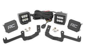 Rough Country - 70841 | Rough Country LED Ditch Light Kit For Chevrolet Silverado 1500 (2019-2022) | Black Series With Spot Beam - Image 1