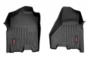 M-3141 | Rough Country Floor Mats First Row For Ram 1500 / 2500 / 3500 (2012-2018), 1500 Classic (2019-2023) | Full Length Floor Console, Crew/Mega Cab