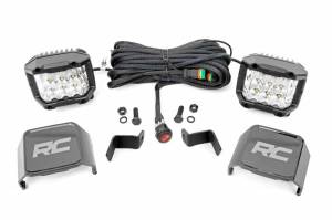 Rough Country - 71033 | Rough Country 3 Inch LED Light Lower Windshield Ditch Mounts For Ford F-150 / F-150 Lighting | 2015-2023 | 3" Osram Wide Angle Series - Image 1