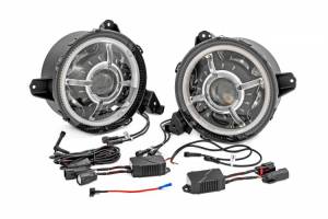 RCH5300 | Rough Country 9 Inch LED Headlights With DRL Halo For Jeep Gladiator JT / Wrangler 4xe, JL, JL Unlimited | 2018-2023