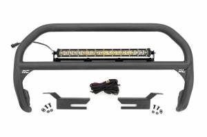 51048 | Rough Country Nudge Bar For Ford Bronco 4WD | 2021-2023 | Chrome Series 20 Inch Single Row LED Light Bar