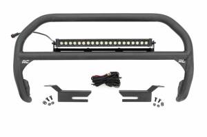 51047 | Rough Country Nudge Bar For Ford Bronco 4WD | 2021-2023 | Black Series 20 Inch Single Row With White DRL LED Light Bar