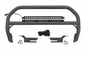 51046 | Rough Country Nudge Bar For Ford Bronco 4WD | 2021-2023 | Black Series 20 Inch Single Row LED Light Bar