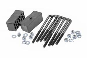 6532 | Rough Country 2 Inch Block And U-Bolt Kit (2019-2025 Silverado, Sierra 1500 2WD/4WD | Multi Leaf Spring)