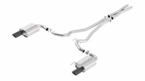 140590BC | Borla Cat-Back Exhaust System S-Type With Merge X-Pipe For Ford Mustang GT | 2015-2017 | Black Chrome Tips