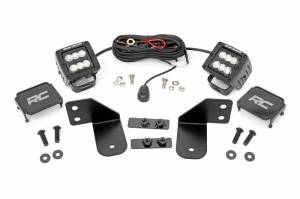 93145 | Rough Country Rear Facing 2 Inch Black Series With Flood Beam LED Kit For Polaris Ranger | 2013-2022