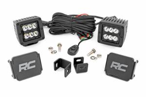 71071 | Rough Country LED Ditch Light Kit For Toyota Tundra | 2022-2023 | Black Series With Spot Beam