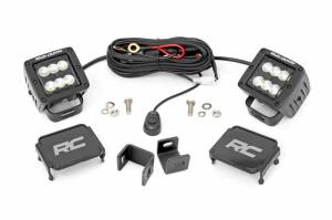 71072 | Rough Country LED Ditch Light Kit For Toyota Tundra | 2022-2023 | Black Series With Flood Beam