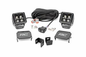 71074 | Rough Country LED Ditch Light Kit For Toyota Tundra | 2022-2023 | Black Series With Amber DRL