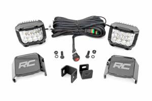 71075 | Rough Country LED Ditch Light Kit For Toyota Tundra | 2022-2023 | 3 Inch Osram Wide Angle Series