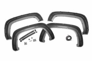 A-C12011 | Rough Country Defender Pocket Fender Flares For Chevrolet Silverado 2500 HD/ 3500 HD | 2020-2023 | Flat Black