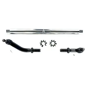 KIT142 | Apex Chassis Extreme Duty No Flip Drag Link Assembly For Jeep Wrangler JK 2.5 Ton (2007-2018) | Fits Axles With 3.5" Or Less Lift | Polished Aluminum