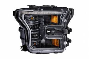 LF502.2-ASM | Morimoto XB LED Headlights With Amber Side Marker, Sequential Turn Signal, White DRL For Ford F-150/F-150 Raptor | 2015-2019 | Pair, Gen 2