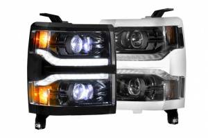 LF543 | Morimoto XB LED Headlight With Sequential Turn Signal, White DRL For Chevrolet Silverado 1500 | 2014-2015 | Pair, NO Grille Trim Bezels