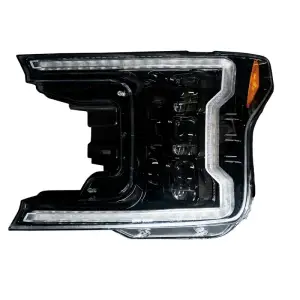 264390LEDBKCS | Ford F150 18-20 LED Headlights OLED DRL LED Turn Signals Smoked/Black