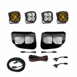 Baja Designs - 447737UP | Baja Designs Squadron SAE/Pro Pocket Kit Amber Fog Lights With Upfitter Connector For Ford F-250/F-350 Super Duty | 2020-2022 - Image 1