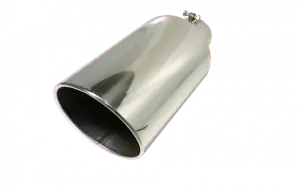 6815RAB | FLO PRO Bolt-on Rolled Angle Cut Polished 307 Stainless Exhaust Tip | Inlet 3", Outlet 4", Length 15"