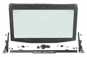 98317221 | Rough Country Power Flip Glass Windshield For Polaris Ranger XP 1000 / 1000 4WD | 2017-2023