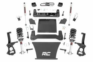 21640 | Rough Country 6 Inch Lift Kit For Chevrolet Silverado 1500 2/4WD | 2019-2024 | 4.3L, 5.3L, 6.2L Engine, Mono-Leaf Spring, M1 Struts, M1 Rear Shocks