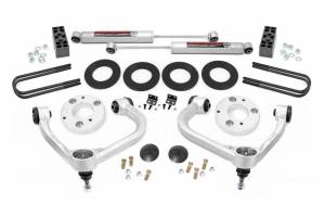 41430 | Rough Country 3 Inch Lift Kit For Ford F-150 4WD | 2021-2024 | Front Strut Spacer, Rear N3 Shocks