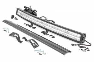 97039 | Rough Country Front Mount 40 Inch LED Light Bar Kit For Can-Am Commander / Maverick | 2014-2020 | Dual Row, Chrome Series With White DRL