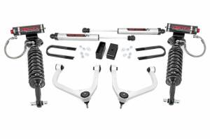 28257 | Rough Country 3.5 Inch Lift Kit For Chevrolet Silverado 1500 2/4WD | 2019-2024 | Factory Mono-Leaf Springs, Vertex Coilovers & V2 Rear Shocks