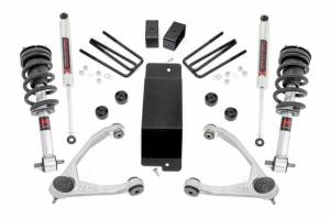 27740 | Rough Country 3.5 Inch Lift Kit With Upper Control Arms For Chevrolet Silverado/GMC Sierra 1500 | 2007-2013 | Front M1 Struts, Rear M1 Shocks