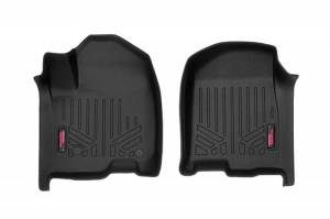 M-2161 | Rough Country Floor Mats Front For Chevrolet Silverado/GMC Sierra 1500/2500 HD/3500 HD | 2019-2024 | Front Row Bucket Seat